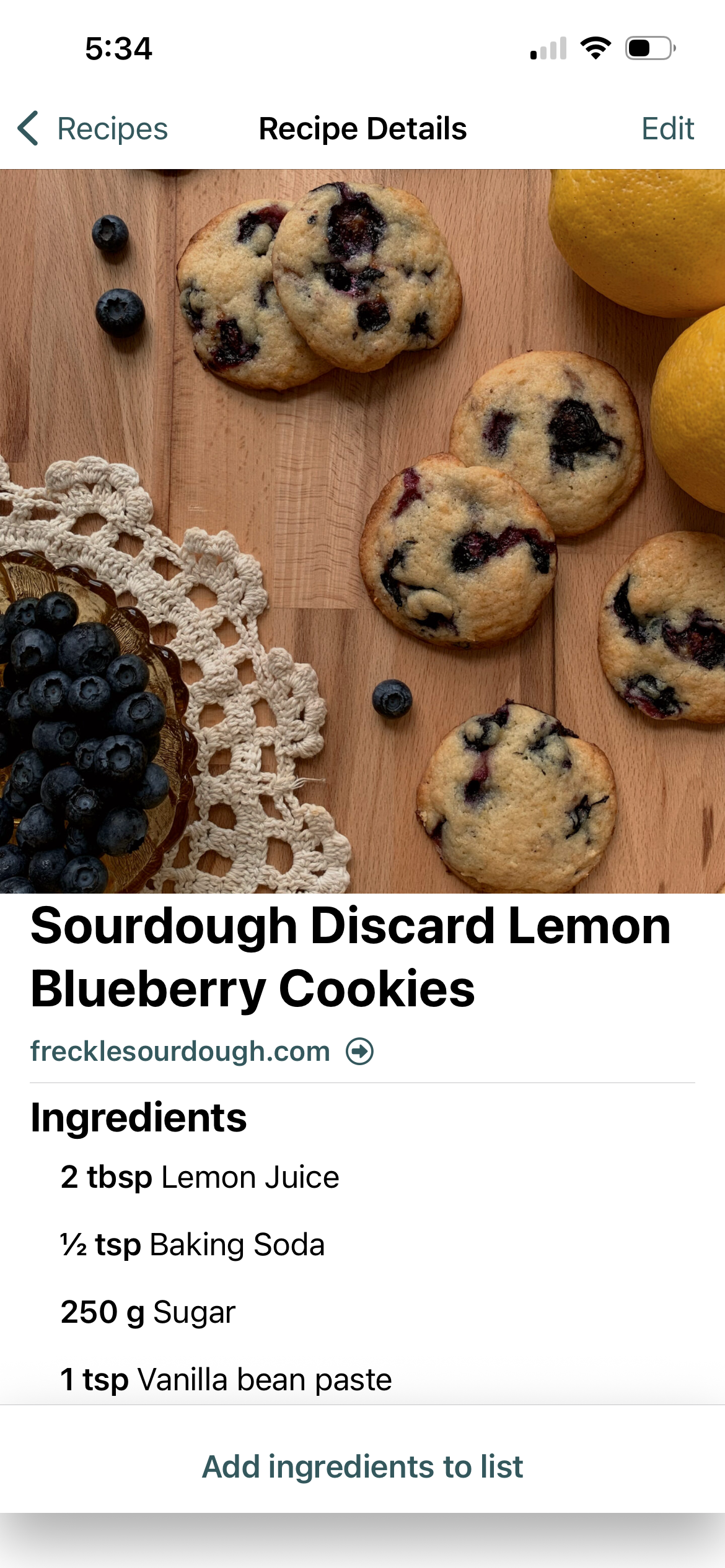 Shoplan recipe detail screen